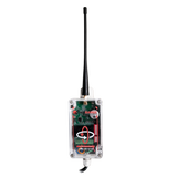 Target receiver with antenna on a white background