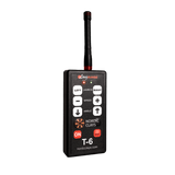 Black Nordic Clays remote control device with buttons and branding on a transparent background